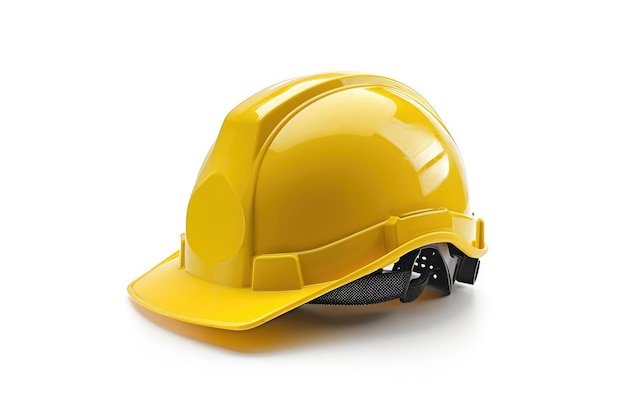 Casque jaune isolé sur fond blanc