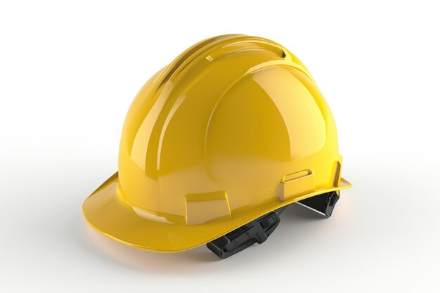 Casque jaune isolé sur fond blanc