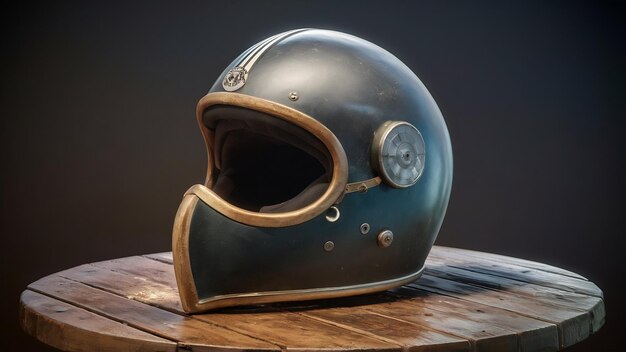 Casque avec moto vintage