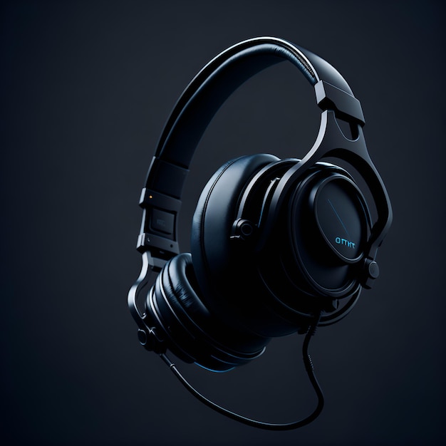 Un casque noir avec un logo bleu dessus