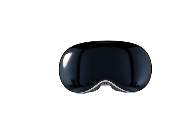 Un casque de réalité virtuelle moderne isolé sur un fond noir