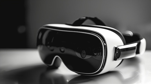 Casque de réalité virtuelle sur une surface réfléchissante