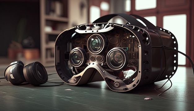 Casque de réalité virtuelle VR Concept pour vision IA générative