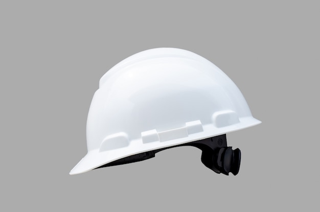 Casque de sécurité isolé sur fond gris