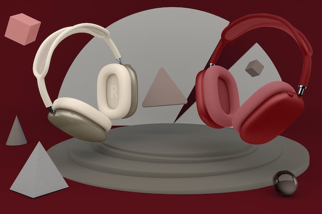 Casque V.1 à fond rouge