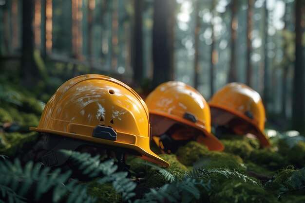 Casques de génie forestier avec construction légère