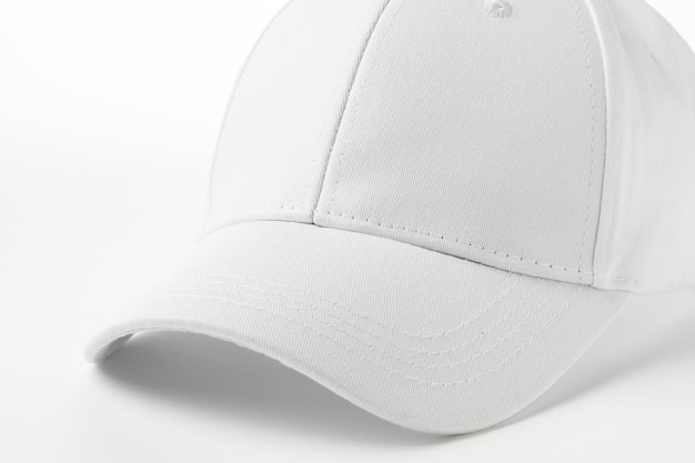 Photo casquette de baseball blanche sur fond blanc