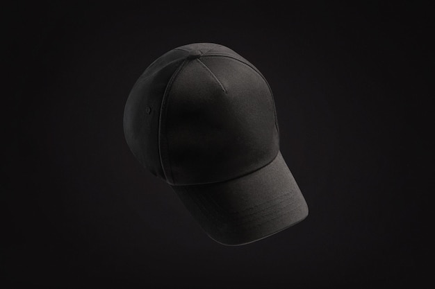 Photo casquette de baseball cap de baseball noir isolé mock-up de la casquette