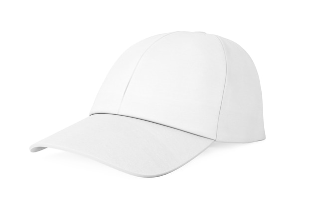 Photo casquette de baseball de mode blanche sur fond blanc. rendu 3d.