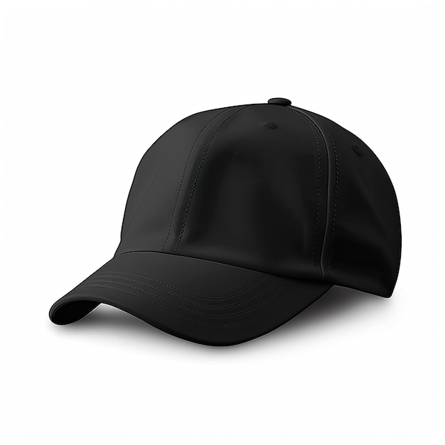 Casquette de baseball noire isolée sur fond blanc