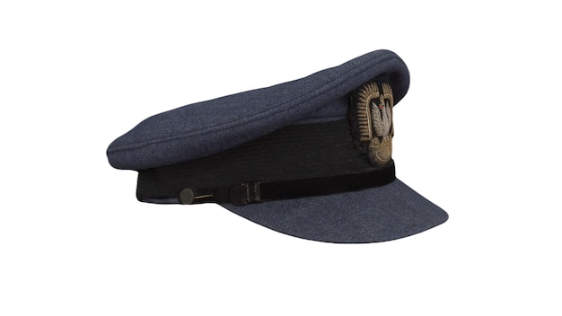 Une casquette bleue avec le mot armée dessus.