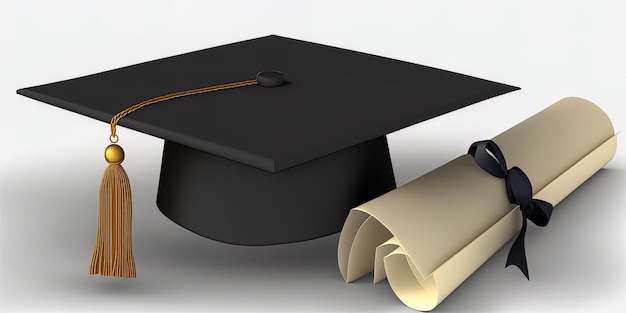 Casquette de graduation géante et diplôme AIGenerated