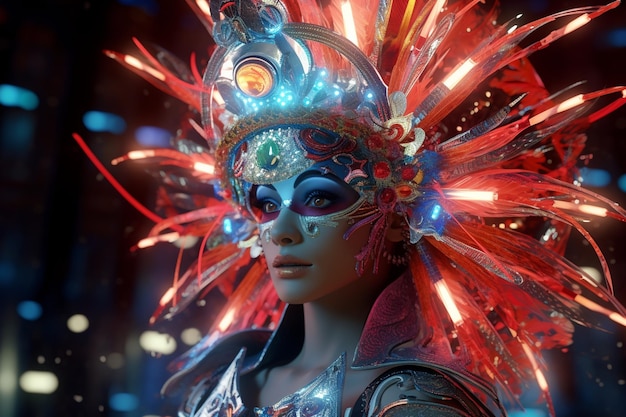 Des casquettes extravagantes sur le thème du carnaval avec LED lig 00062 00