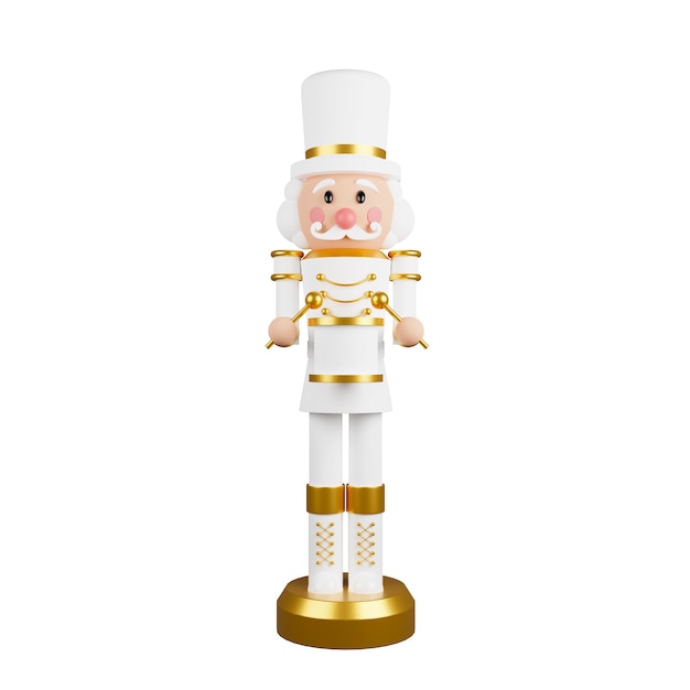 Photo casse-noisette de noël soldat jouet figurine traditionnelle isolé sur fond blanc