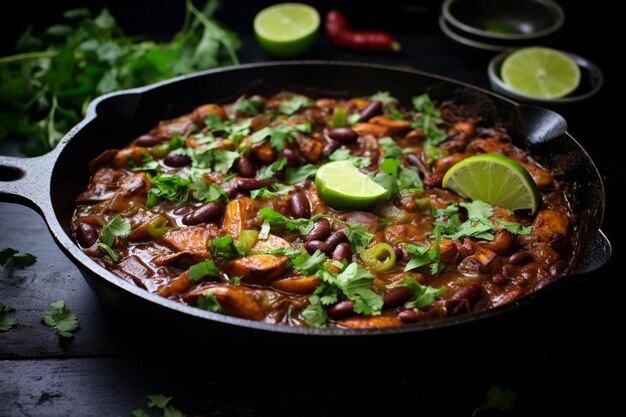 Une casserole d'enchilade épicée