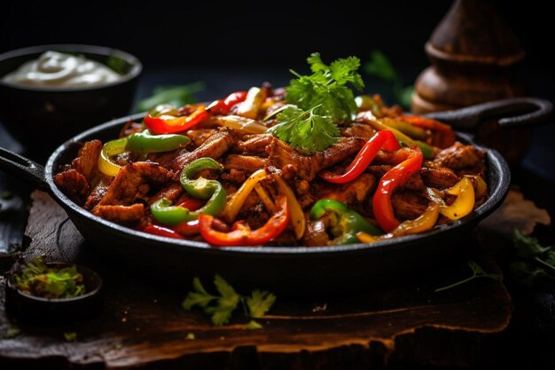 La casserole de Fajita est brûlante