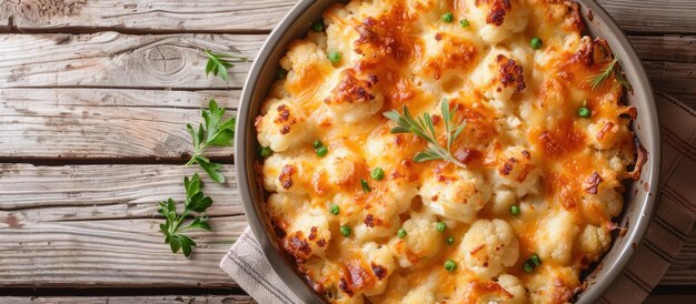 Casserole avec fromage et herbes