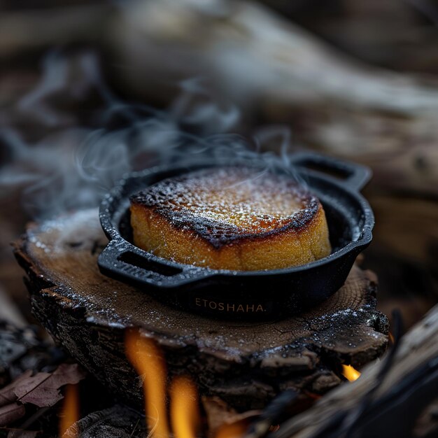 Photo une casserole de nourriture qui cuit sur un feu