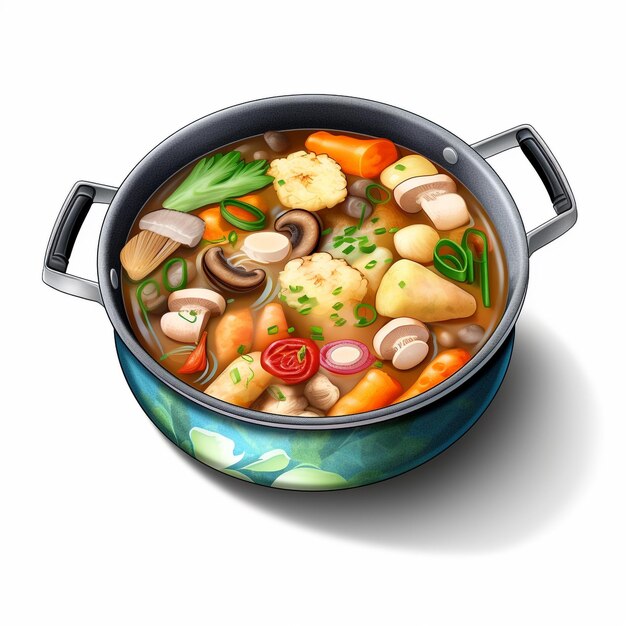 Casserole à viande de cuisine chinoise illustrée