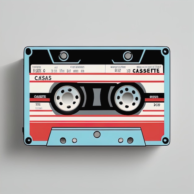 Cassette rétro sur fond blanc illustration vectoriellecassette isolée sur fond blanc