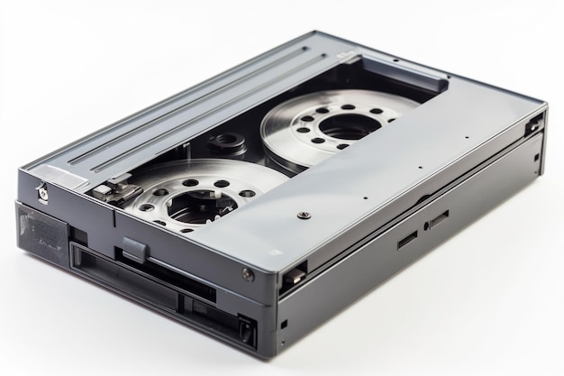 Cassette vidéo sur fond blanc générée par AI