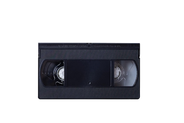 Cassette vidéo isolée sur fond blanc