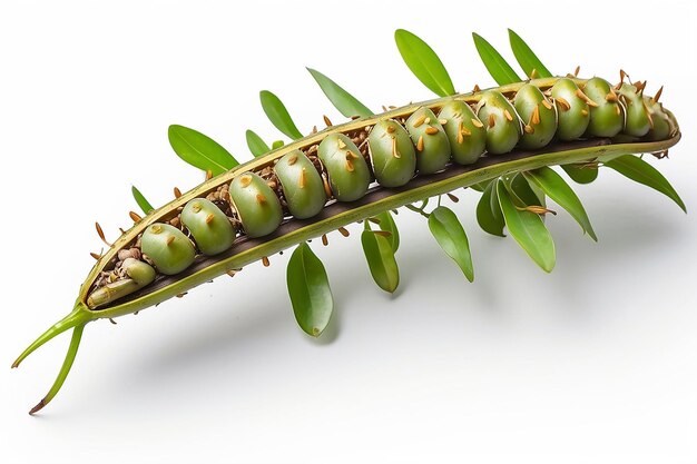 Cassia tora Sicklepod sur un fond blanc