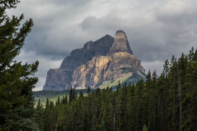 Castle Mountain près de la Bow River Banff National Park Alberta la montagne ressemble à un château