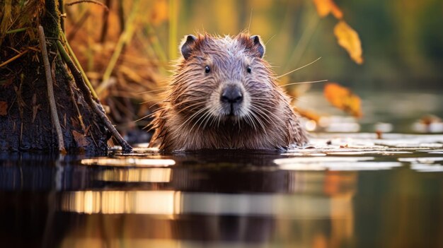 Le castor sur la rivière