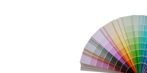 Catalogue de roue de couleur échantillon multicolore sur fond blanc isoler