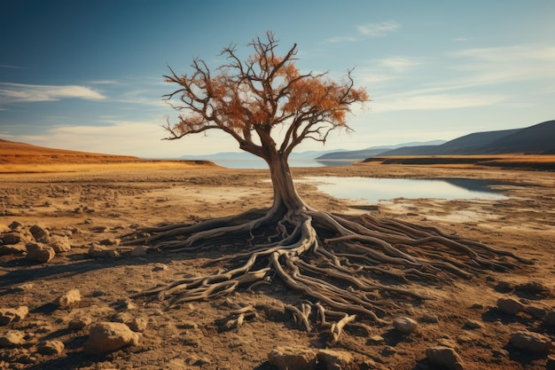 catastrophe de sécheresse avec des arbres morts