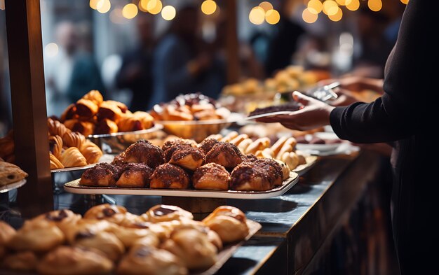 Catering de groupe, buffet, nourriture à l'intérieur d'un restaurant