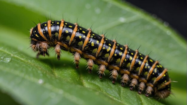 Caterpillar à rayures jaunes et noires