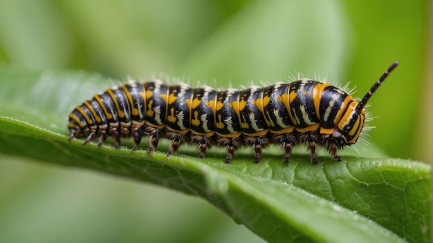 Caterpillar à rayures jaunes et noires