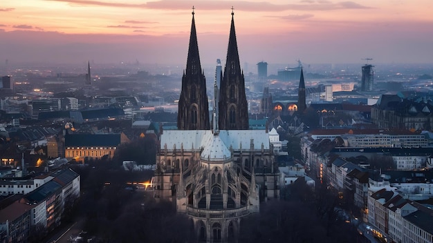 La cathédrale de Cologne aérienne