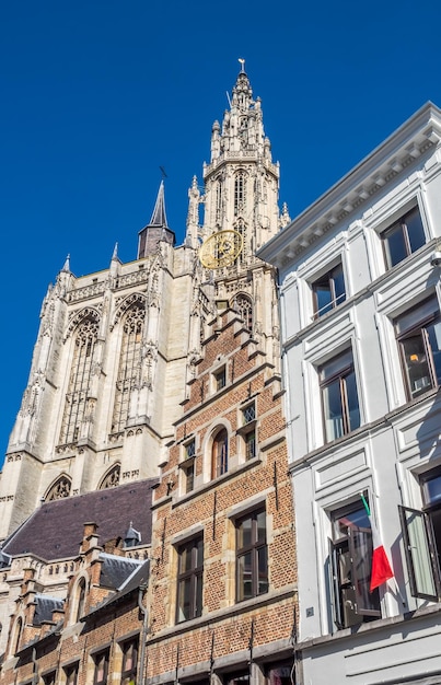 Cathédrale Notre-Dame d'Anvers Belgique OnzeLieveVrouwekathedraal avec bâtiments entourés