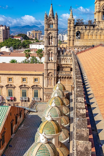 Cathédrale de Palerme vue du toit. Sicile.