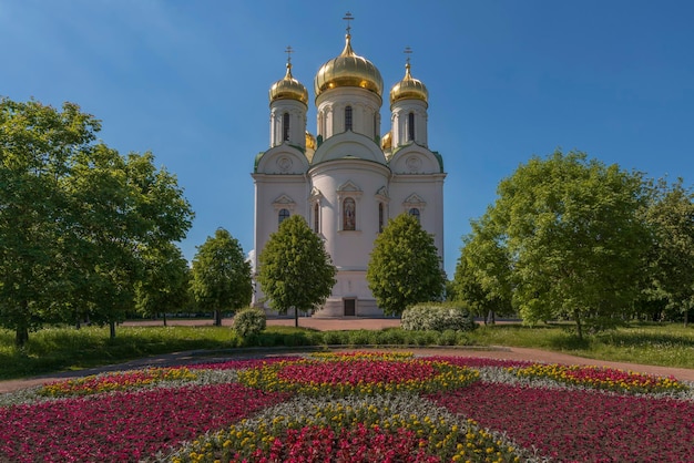 Cathédrale de la sainte grande martyre Catherine lors d'une journée ensoleillée d'été Pouchkine Saint-Pétersbourg Russie