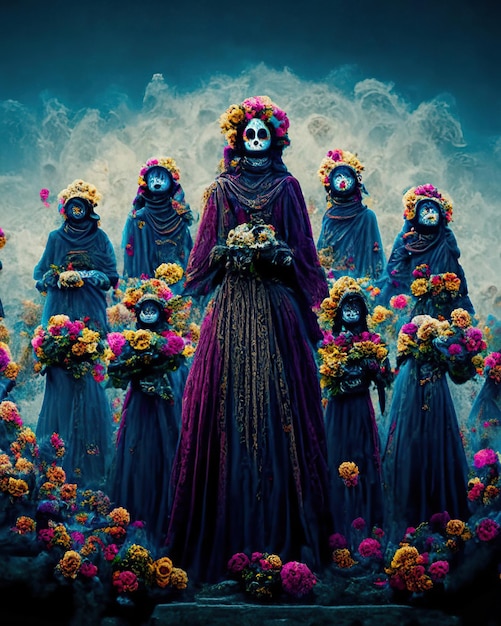 Photo la catrina de la santa muerte la sainte mort le jour des morts