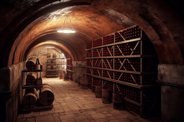 Cave à vin avec casiers Generate Ai