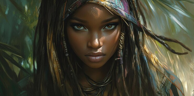 Photo ceci est une belle illustration mettant en vedette un portrait d'une femme africaine avec des dreadlocks avec une belle teinte de peau