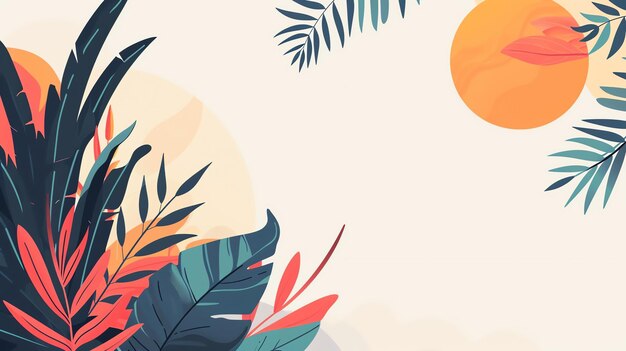 Photo ceci est une illustration vectorielle d'un motif de feuille tropicale