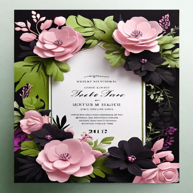 Photo ceci est un modèle d'invitation de mariage magnifique, luxueux et floral.