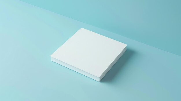 Photo ceci est un rendu 3d minimal d'une boîte blanche sur un fond bleu