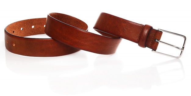 Photo ceinture en cuir marron