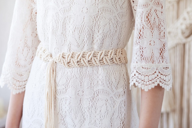 Ceinture de robe en macramé à la main.