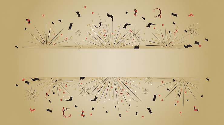 Photo celebration abstraite arrière-plan avec des confettis et des feux d'artifice
