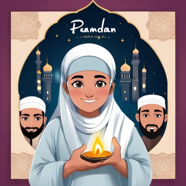 Célébration de l'Aïd al-Fitr Illustrations musulmanes traditionnelles et réflexions sur le Ramadan