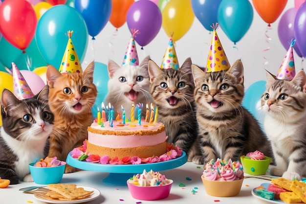 Photo célébration de l'anniversaire du chat