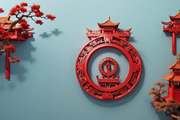 Célébration chinoise dynamique avec fond de décoration créative
